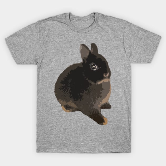 Binky Rabbit Black Otter Netherland Dwarf Rabbit T-Shirt by wigobun